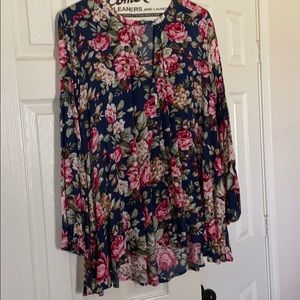 Navy floral tunic